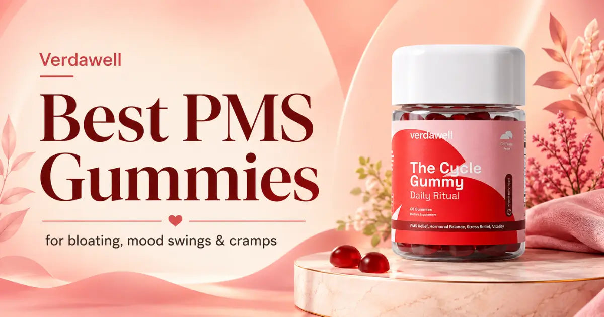 Verdawell Cycle Gummy for PMS bloating, mood swings, and menstrual cramp support