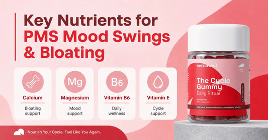 VerdaWell Cycle Gummy featured image for the best supplements for PMS mood swings and bloating.