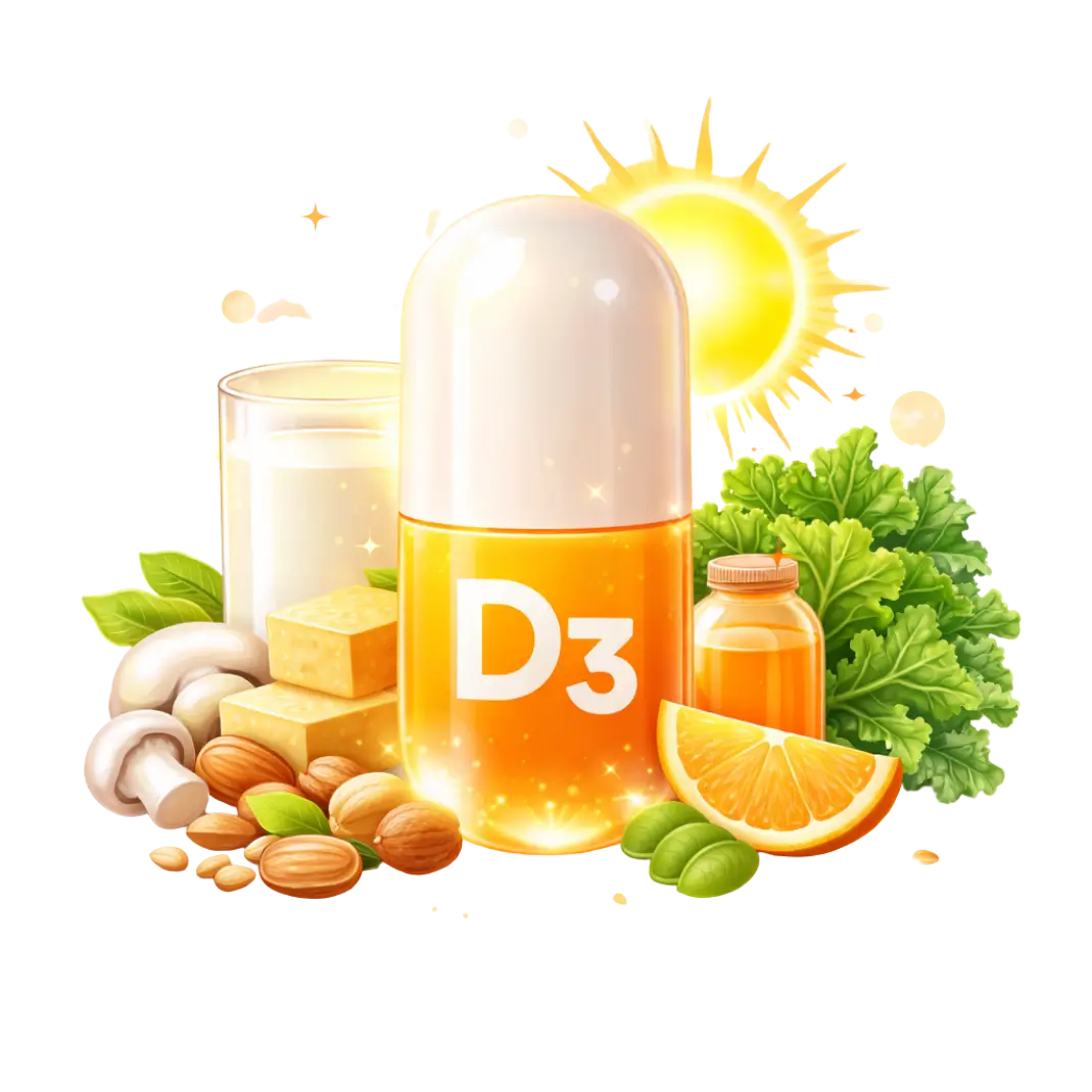 Vegan vitamin D3 ingredient image for hormone balance and mood support in Verdawell gummies